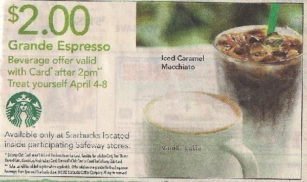 Starbucks: $2 Grande Espresso after 2 pm (4/4-4/8)