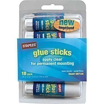 Staples: 18 pk of Washable Glue Sticks $5 + FREE Ship to Store ($.28 ea.)