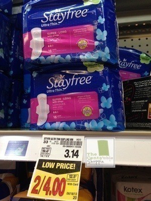 Fry’s: Stayfree Maxis or Ultra Thins as low as $.25 ea.