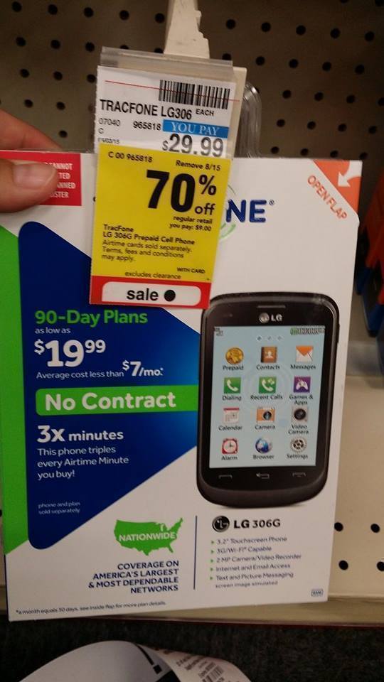 CVS TracFone LG306 Prepaid Cell Phone ONLY 9 (70 OFF)