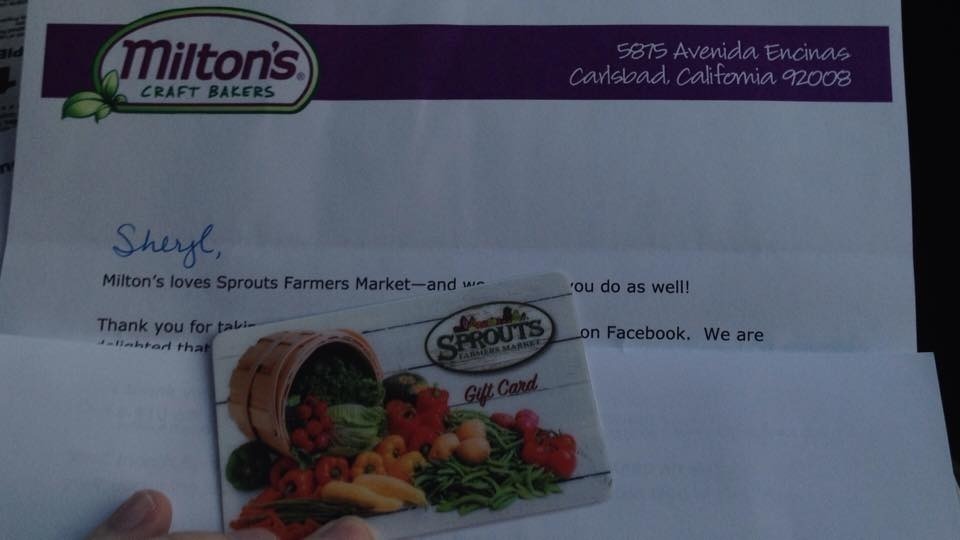 Sprouts FREE 10 Gift Card From Milton s Crackers