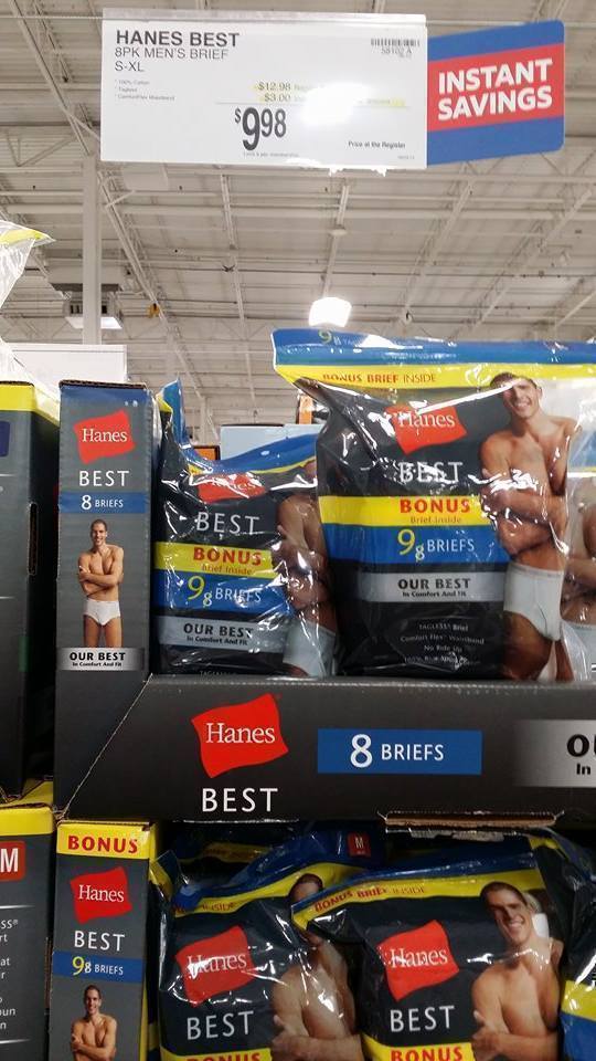 Sam’s Club Hanes Best 9 pk Men’s Briefs just 9.98