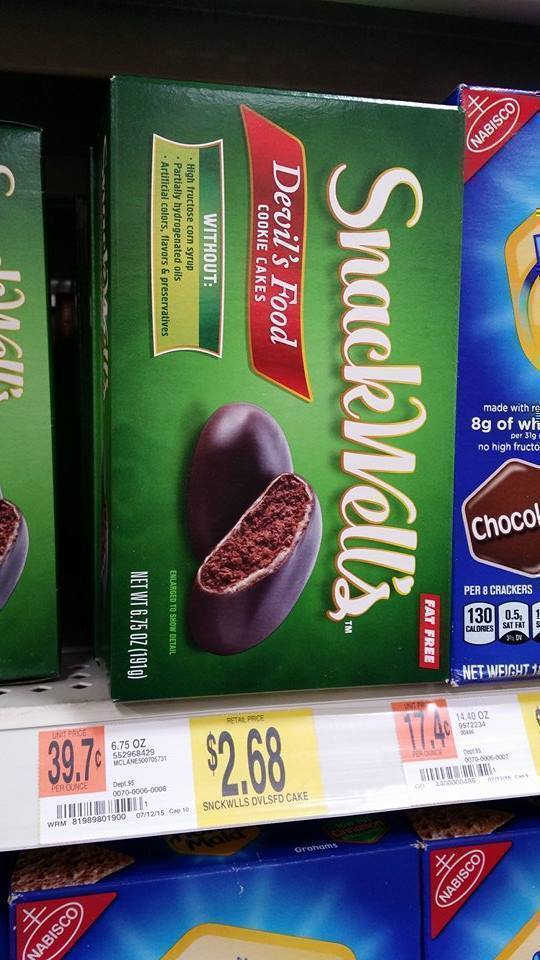 Walmart Snackwell’s Devil’s Food Cookie Cakes 1.43
