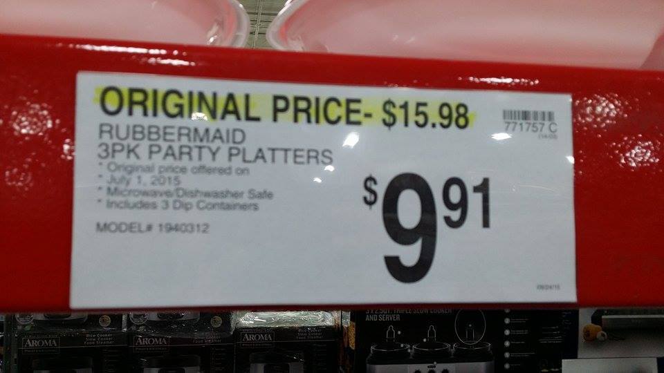 Sam’s Club Rubbermaid 3 pk Party Platters 9.91