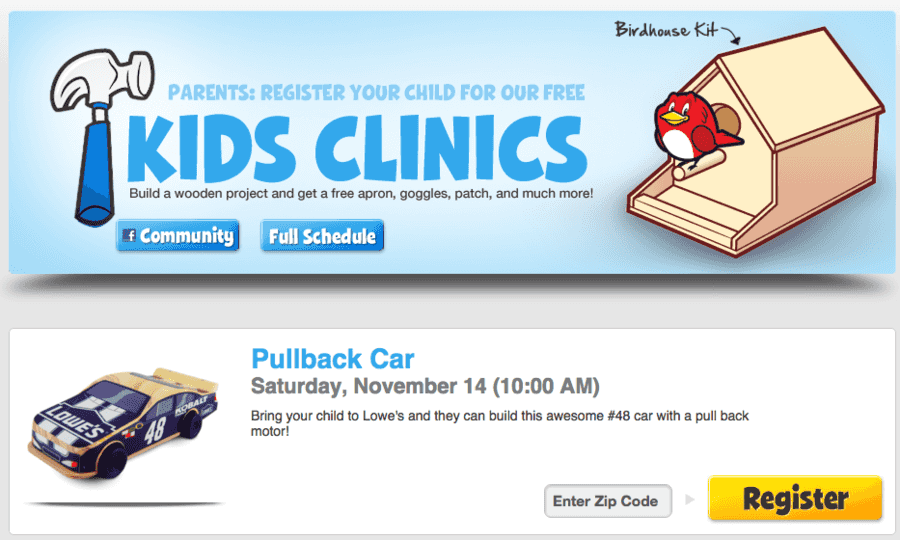 Lowe S Build Amp Grow Register To Make A Pullback Car On 11 14