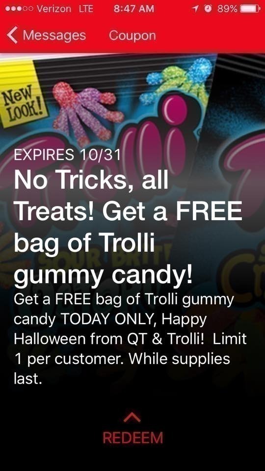 QuikTrip FREE Bag of Trolli Candy (App Download Required)