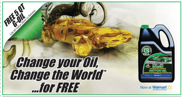 FREE 5 Qt G-Oil ($26 Value) after Rebate (Earth Day Offer)