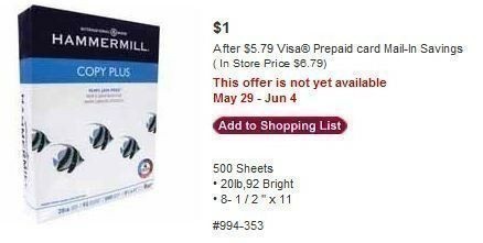 Office Depot: 2 FREE Hammermil Copy Plus Paper 05/29 – 06/04