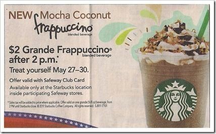 Starbucks $2 Grande Frappuccino 05/27-05/30 (after 2 p.m.)