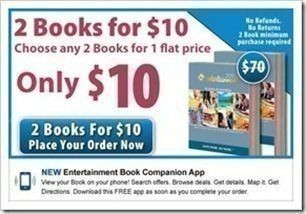 Reminder: Entertainment Books $5 ea. + $1 Ship & 20% Cash Back!