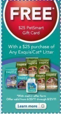 PetSmart: FREE $25 Gift Card wyb $25 in ExquisiCat Litter!
