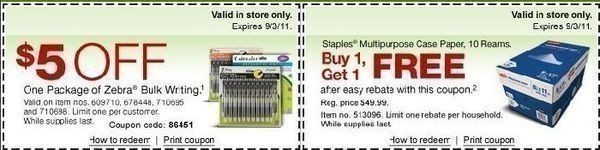 NEW Staples Coupons: Zebra, Avery, Multi-Purpose Paper & More