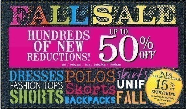 The Children’s Place: Up to 50% off + 15% Additional Discount + 4% Cash Back!