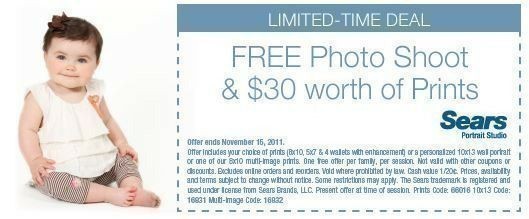 Sears: FREE Photo Shoot & $30 Worth of Prints!