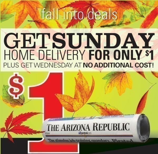 AZ Republic: Sunday AND Wednesday Home Delivery for just $1.00 (No Code Needed!)