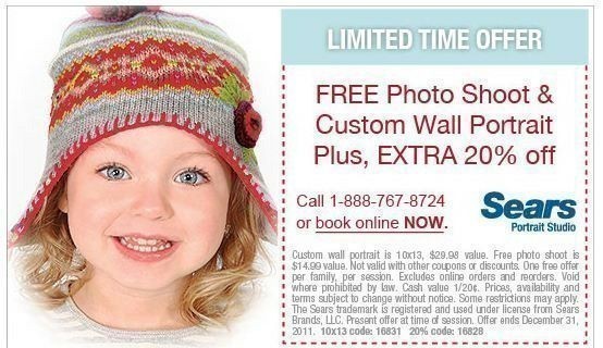 Sears: FREE Custom Wall Portrait + Photo Round Up