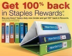 Staples: FREE Avery Heavy Duty Binders after Staples Rewards (Thru 01/14)