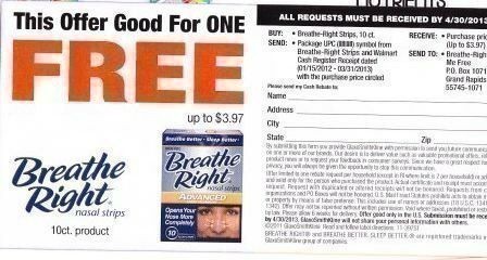Walmart: FREE Breathe Right Strips 10 ct (After Rebate)