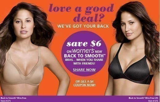 Warner’s Bras:  $6 Rebate Opportunity (Facebook)