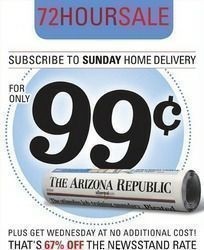 Arizona Republic: Sunday + Wednesday just $0.99/week