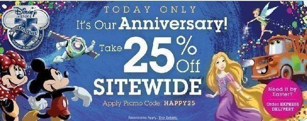 The Disney Store: 25% off Sitewide + FREE Mickey Ears (First 250)