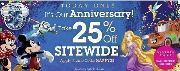 The Disney Store: 25% off Sitewide + FREE Mickey Ears (First 250)