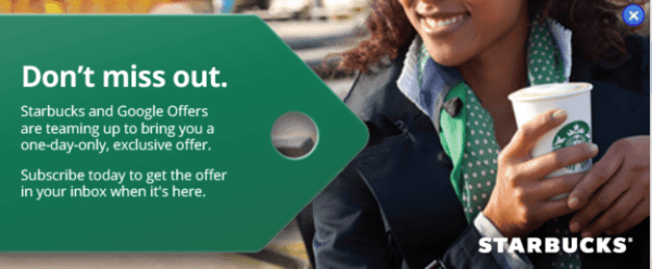 Google Offers: Upcoming One-Day Starbucks Deal