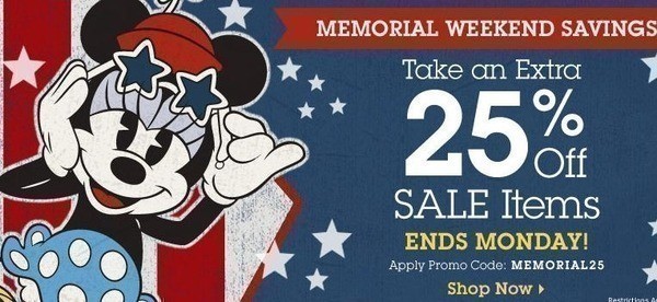 (Last Day) The Disney Store: Additional 25% off Sale Items