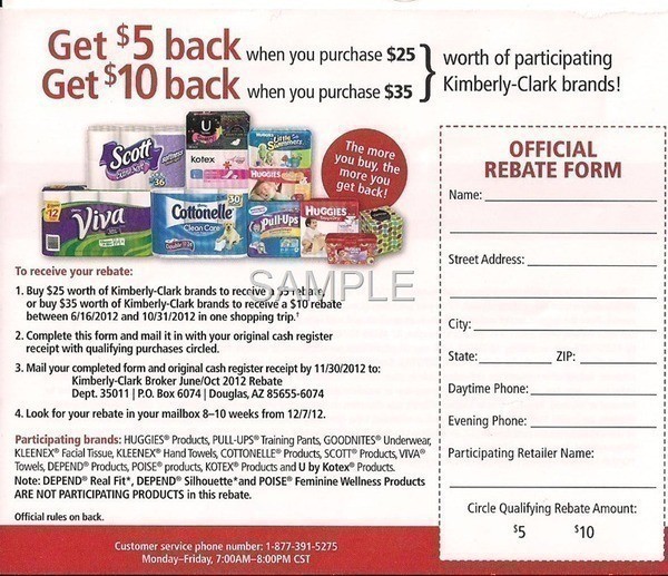 Albertsons:  Kimberly Clark Rebate Opportunity with up to $10 Back (thru 10/31)