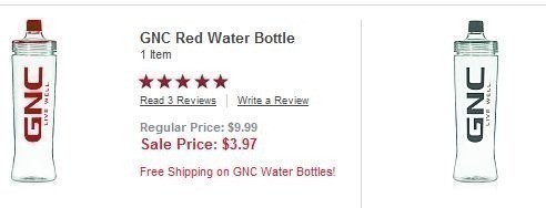GNC: BPA-FREE Water Bottles $3.97 + FREE Shipping
