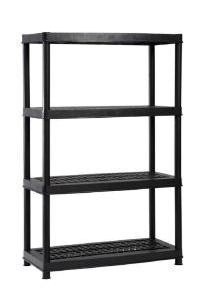 Home Depot: 4 Shelf Black Plastic Storage Unit $19.88 + FREE Pick Up