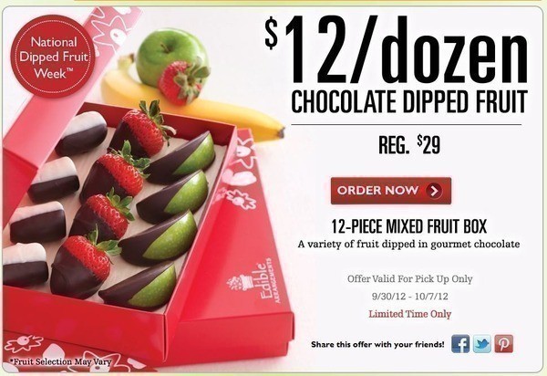 Edible Arrangements: Chocolate Dipped Fruit Box $12 (thru 10/7)