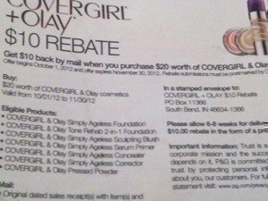 NEW Olay $10 Rebate via Mail with $20 Purchase (thru 11/30)