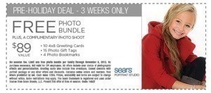 Sears: 3 FREE Holiday Portrait Deals~ $297 Combined Value