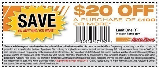Autozone auto parts coupons
