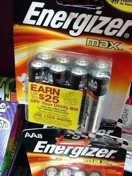 Energizer Utilities Cash Promotion (Earn up to $25 off your Electric Bill)