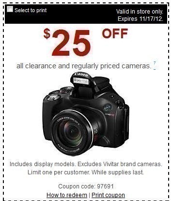 Staples: $25 off ALL Clearance and Regularly Priced Cameras
