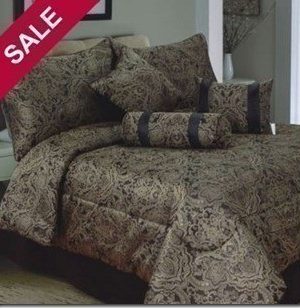Annas Linens: 7 pc Jacquard Comforter Sets (Any Size) $38 Shipped