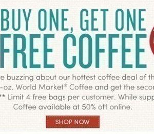 Cost Plus World Market: B1G1 FREE Coffee Sale 11/28 (Get 6 bags for $17.97)