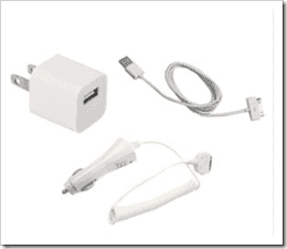 USB Wall + Data Cable + Car Charger 3 pc $5 Shipped (for iPod, iPhone)