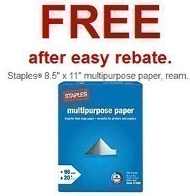 *REMINDER* Staples: FREE Single Ream and 5-Ream Case of Paper with NEW Coupons