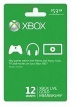 Xbox 360 12 Month Gold Membership Subscription Card $35 + FREE Shipping