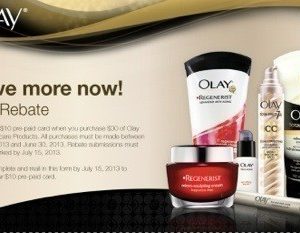 NEW Olay Facial Care Rebate | Spend $30 get a $10 Prepaid Card