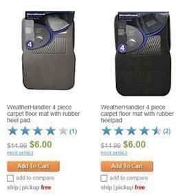 Sears: 4 pc WeatherHandler Carpet Floor Mat $6 + FREE Pick Up (60% off)