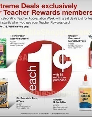Staples: Teacher Appreciation through May 11th ($.01 School Supplies)