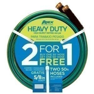 Home Depot: 2 Heavy Duty 50′ Garden Hose for $19.88 + FREE Pick Up