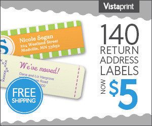 **Last Day** Vistaprint:  140 Customized Labels just $5 Shipped