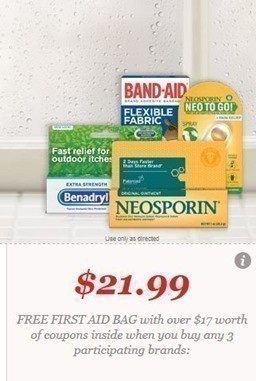 FREE First Aid Bag + $17 in Savings wyb 3 Participating Brands (Back Again)