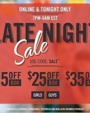 Aeropostale Late Night Sale (thru 6 a.m. EST)