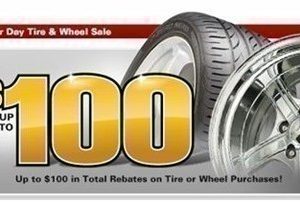 Discount Tire: Up to $100 Rebate on Tires and Wheels 8/30 and 8/31 Only
